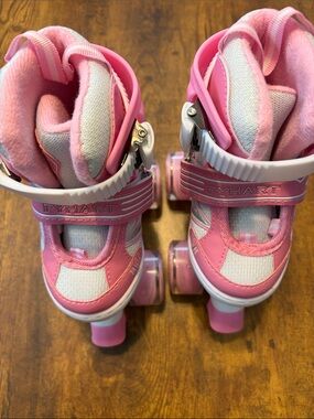 Kids Pink Adjustable Roller Skates